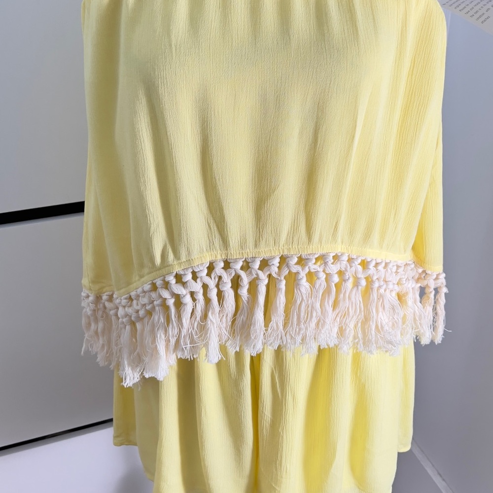The Vanity Room Yellow Swim Cover-Up Romper - Picture 3 of 10